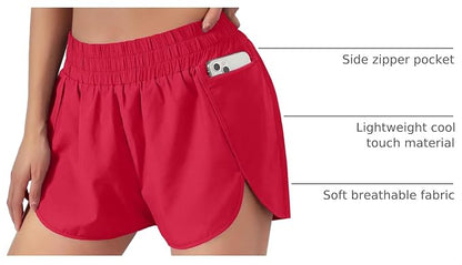 Blooming Jelly Women's Quick-Dry Running Shorts Workout Sport Layer Active Shorts with Pockets 1.75"