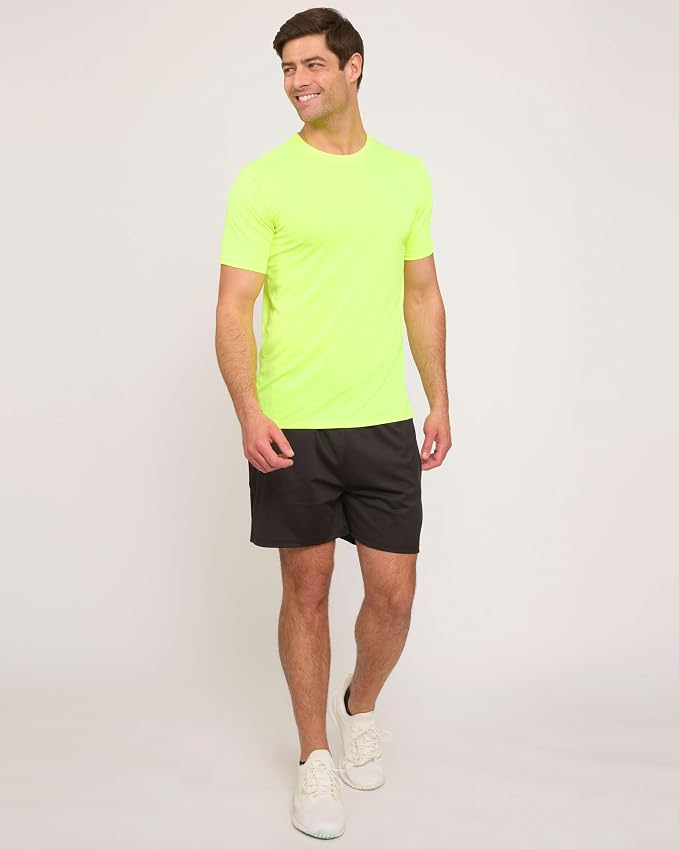 5 Pack Men's Dry Fit Short Sleeve T-Shirt Gym Workout Athletic Running Tee | Cooling, Moisture-Wicking, Crew Neck, Quick-Dry, Breathable, Active, Exercise, Fitness, Basketball, Cycling, Hiking, Tennis