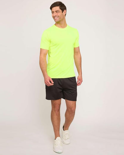 5 Pack Men's Dry Fit Short Sleeve T-Shirt Gym Workout Athletic Running Tee | Cooling, Moisture-Wicking, Crew Neck, Quick-Dry, Breathable, Active, Exercise, Fitness, Basketball, Cycling, Hiking, Tennis