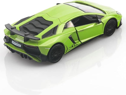 TOKAXI 1/36 Scale Lamborghini Aventador LP750-4 SV Diecast Cars Models,Pull Back Vehicles Toy Cars,Cars Gifts for Boys Girls (Green)