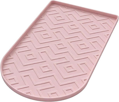 Silicone Coffee Mat,15.8"x 9.8"in Bar Mat for Countertop,Heat-Resistant,Non-Slip,Leak-Proof,Fit for Coffee Maker/Espresso Machine-Pink