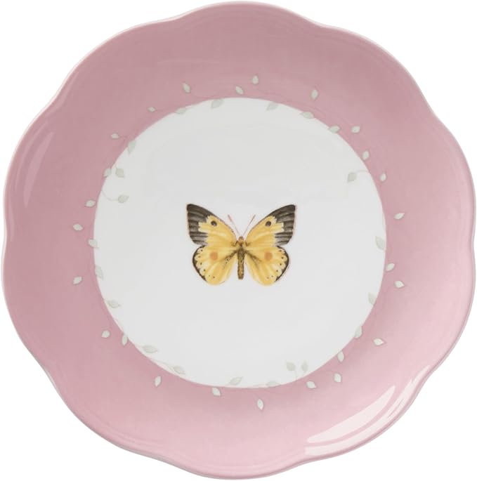 Lenox Dessert Plate Set, Lenox Butterfly Meadow Colors Collection 4-Piece Dessert Porcelain Plates Set, Service For 4, Dishwasher & Microwavable Plate, Small Plates, Home And Dining(Assorted, 4 Piece)