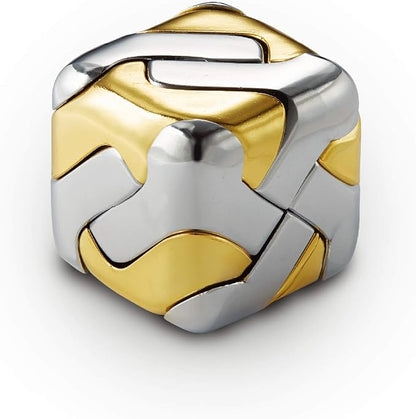 3D Brain Teasers Metal Puzzles Toy, Mind Puzzles for Adults Hand Smart Gifts for Boy and Girls Gold and Silver