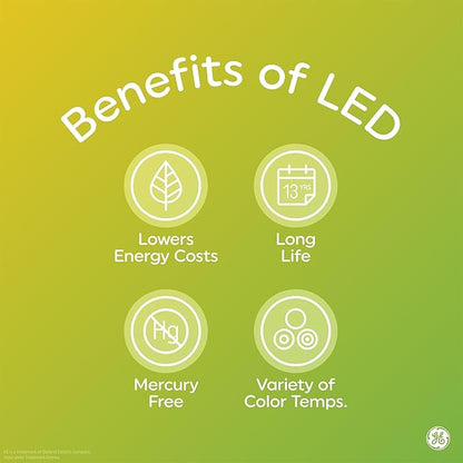 GE LED+ Motion Sensor LED Light Bulbs, 12W, Outdoor Security Lights, A21, Warm White (2 Count)(Pack of 4)