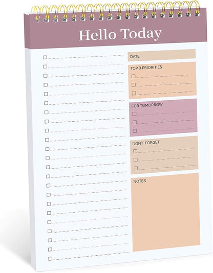 Taja To Do List Notepad, Undated Daily Planner for Work and Goal Setting | Purple, 52 Sheets, 9.8" x 6.5" , for Office, Home and school, Daily Task Planning, Notes and Everyday Organization