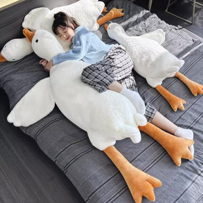 19.5 Inches Goose Stuffed Animal Stuffed Goose Plush White Swan Throw Pillow Toy (White, 19.5")