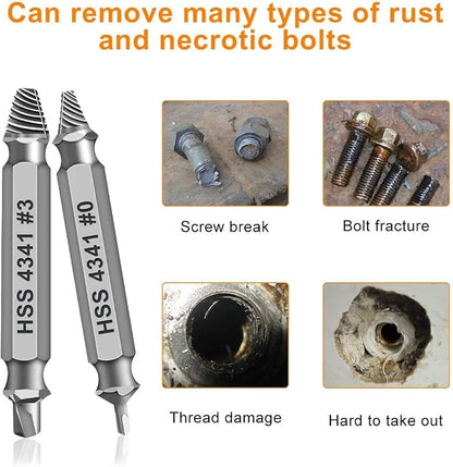 Damaged Screw Extractor Set,Christmas Stocking Stuffers for Adults Men Him | Gifts for Men,Mens Gifts for Dad,Husband,Stripped Screws Bolt Drill Bit Tools for Easy Removal of Rusty Broken Screw