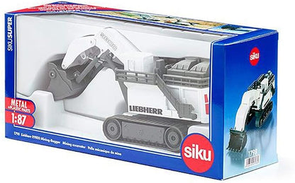 Siku 1798, Liebherr R9800 Mining Excavator, 1:87, Metal/Plastic, White, Functional Folding Shovel