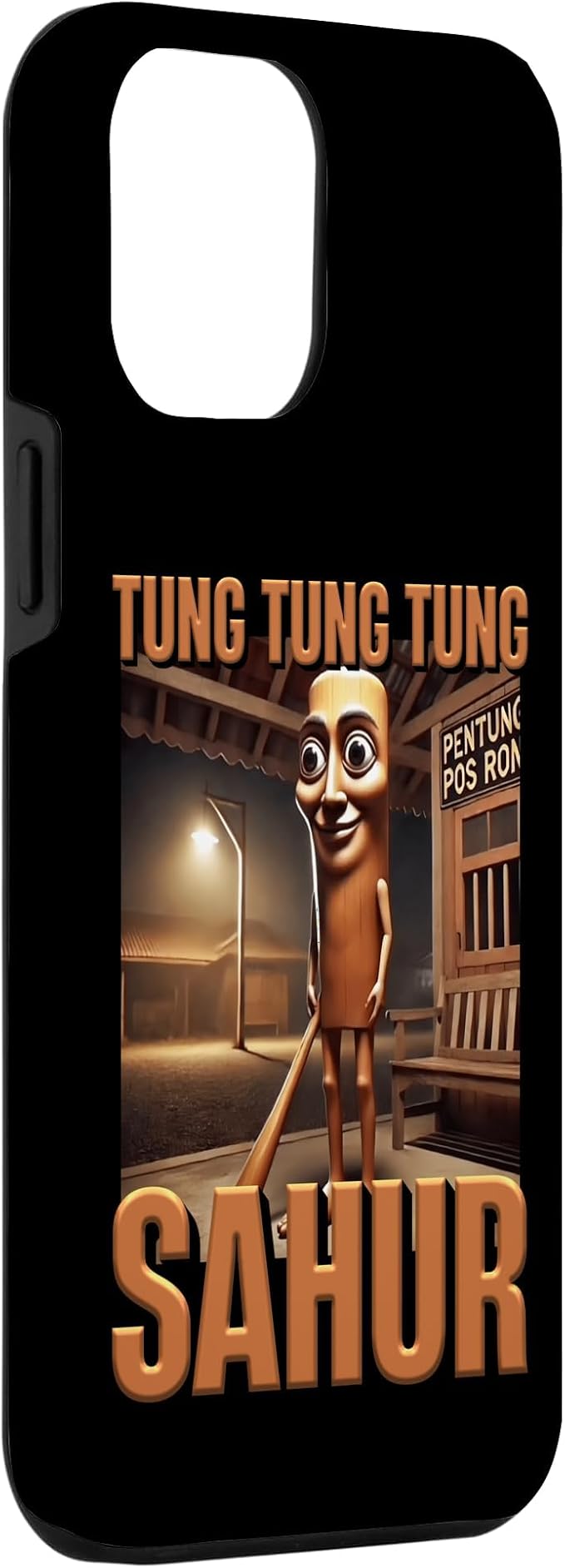 Internet Hilarious Meme AI Character Tung Tung Tung Sahur Case for iPhone 12 Pro Max