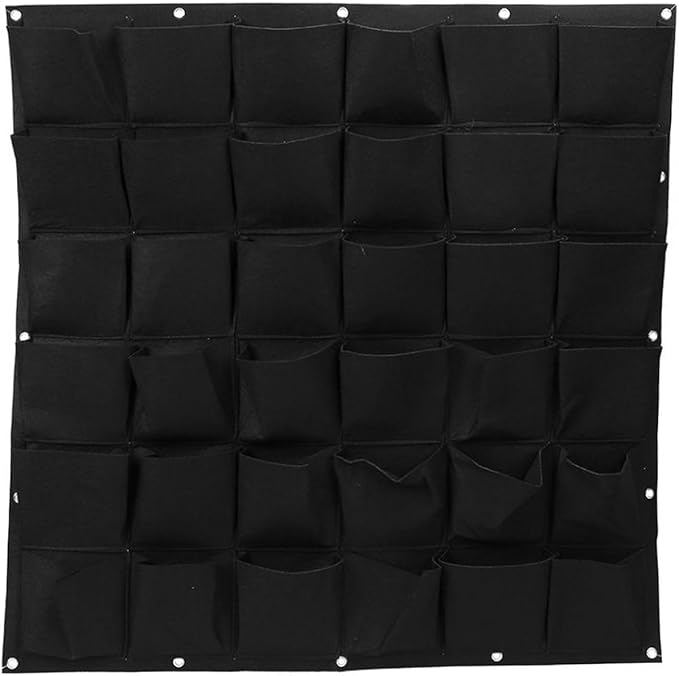Ogrmar 36 Pockets Vertical Wall Garden Planter Plant Grow Bag for Flower Vegetable for Indoor/Outdoor (36 Pockets, Black)