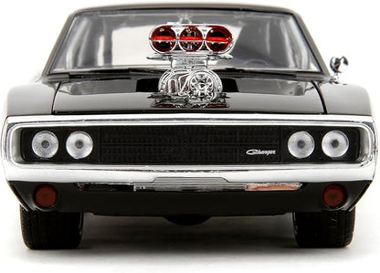 Jada Fast & Furious Dom’s 1970 Dodge Charger Diecast Model – 1:24 Scale Durable Die Cast Car – Includes Dom Figure – Perfect for Collectors and Kids