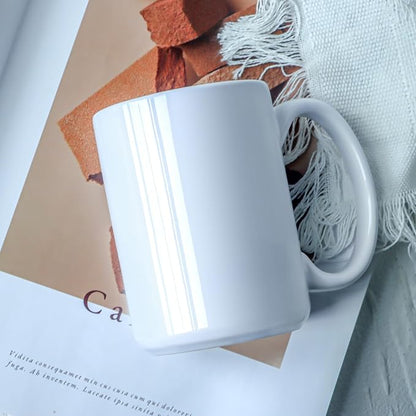 16 OZ Coffee Mug, Classic Blank Ceramic Cup with Large Handle for Tea Latte Cappuccino, White