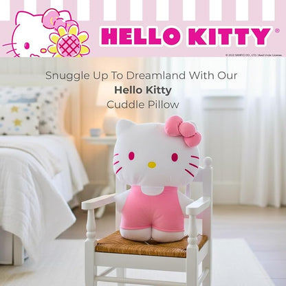 Hello Kitty Pink Plush Cuddle Pillow Buddy, Kids Bedding Super Soft & Cozy, (Officially Licensed Product) by Franco