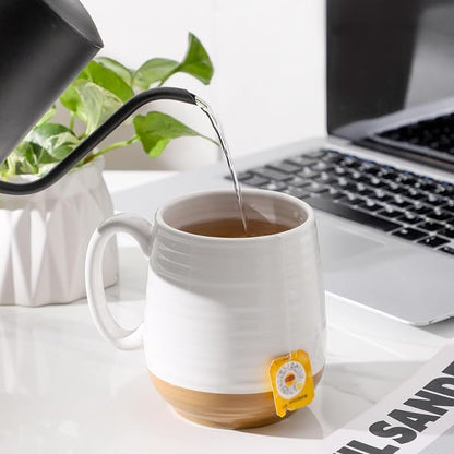 HASENSE Coffee Mugs Set of 2, Ceramic Coffee Cup for Men and Women, 20 oz White Mugs with Handle for Latte, Tea, Cocoa, Dishwasher and Microwave Safe