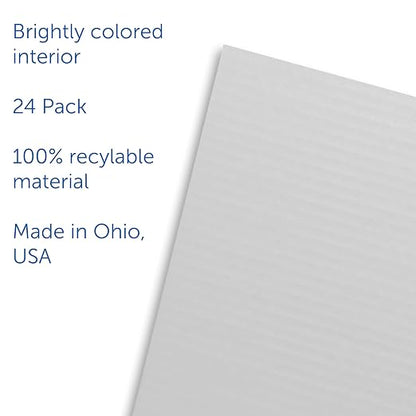 Flipside Products Flipside Corrugated Privacy Shield, White, 18" x 48", Pack of 24