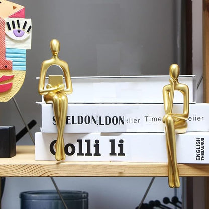 Prettidecor Gold Home Decor Thinker Statue Accents, Set of 3 Thinker Sculptures Office Decor Modern Abstract Resin Decoration on Shelf Table Desk for Living Room Office Bedroom (Small Gold) | Home Decor Accents, Office Decor, Abstract Resin, For Living...