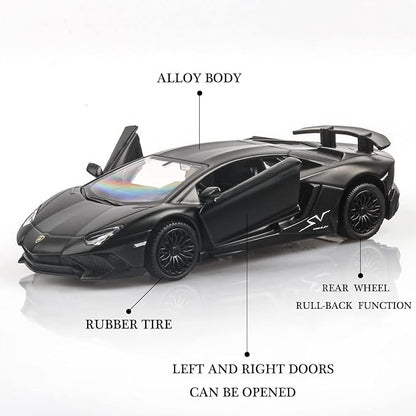 TOKAXI 1/36 Scale LP750-4 SV Diecast Car Models,Pull Back Vehicles Toy Cars,Cars Gifts for Boys Girls (Matte)