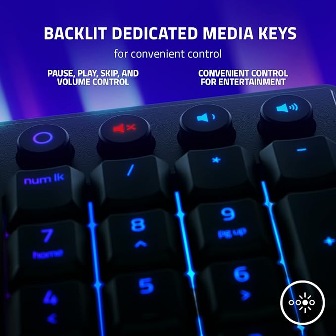 Razer Ornata V3 Gaming Keyboard, Low-Profile Keys, Black | Mecha-Membrane Switches, UV-Coated Keycaps, Backlit Media Keys, 10-Zone RGB Lighting, Snap Tap, Magnetic Wrist Wrest