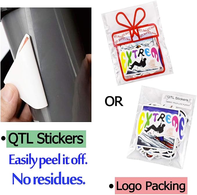 QTL Sport Stickers for Teens Kids Sport Stickers for Water Bottle Skateboard Laptop Waterproof Vinyl Packs 50Pcs