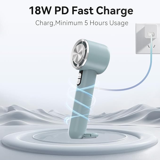 Handheld Cooling Fan, 5 Speeds Portable Air Conditioner Fans, Rechargeable Mini Fan with USB for Women Men Travel/Camping/Outdoor for Travel Outdoor/Disney/Concerts/Gifts for Women & Men (BLUE)