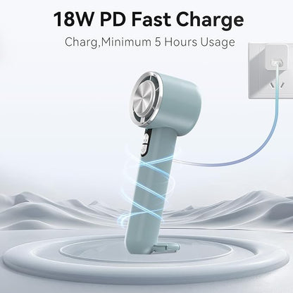 Handheld Cooling Fan, 5 Speeds Portable Air Conditioner Fans, Rechargeable Mini Fan with USB for Women Men Travel/Camping/Outdoor for Travel Outdoor/Disney/Concerts/Gifts for Women & Men (BLUE)