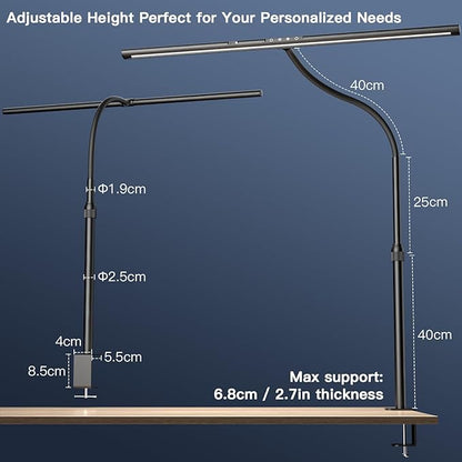Desk Lamp, 31.5" LED Desk Lamp for Home Office,Gesture Sensing Control Desk Light, Dimmable & Color Temperature, Eye-Caring Office Lamp, Brightest Architect Lamp for Screen/Workbench