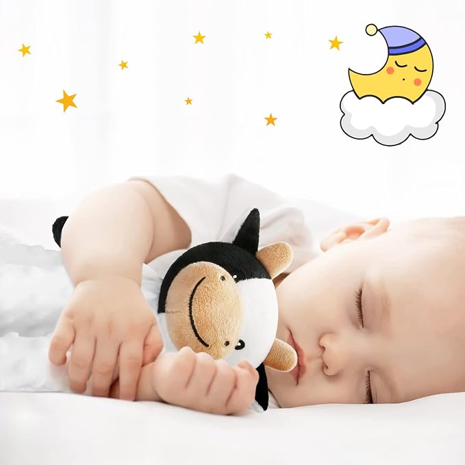 Pro Goleem Cow Security Blanket Soft Loveys for Babies for Boys and Girls Newborn Lovie Infant Blankie Cow Baby Stuff Baby Snuggle Toy Stuffed Animal Baby Gifts 16 Inch