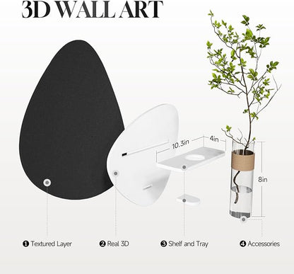 Cuspin Boho 3D Textured Neutral Wall Art, Abstract Beige Brown Artwork for Walls with Pampas, Modern Minimalist Wall Decor for Living Room Bedroom Dining Room Hallway Entryway