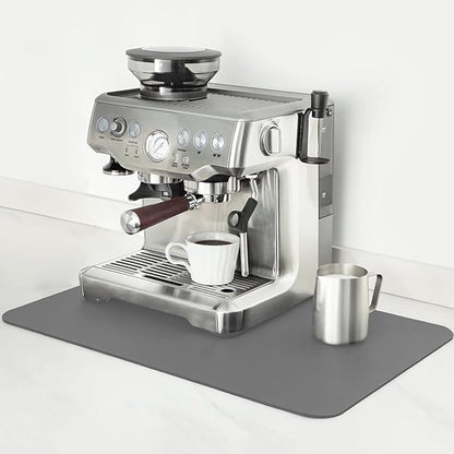 Mimore Coffee Mat - 12x19 Inch Countertop Mat - Absorbent, Hides Stains, Rubber Backed - Dish Drying Mat Fits Under Coffee Maker, Espresso Machine