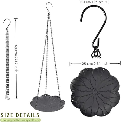 Hanging Planter for Indoor Outdoor, Plant Hanger, Hanging Plant Holder, Plant Pot Shelf Basket for Window Wall Ceiling Garden with Chains and Hooks, 2Pcs (Leaf)