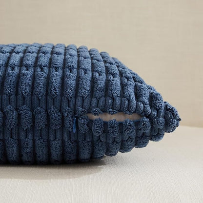 Fancy Homi 4 Packs Decorative Throw Pillow Covers for Living Room Couch Bed, Modern Farmhouse Boho Home Décor Accent Cushion Case, 14" x 14", Blue Series
