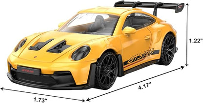 1:43 Diecast Model Cars for Porsche 911 GT3 RS, Metal Die Cast Toy Cars with Free Wheels for Boys Girls Kids Gift, Yellow