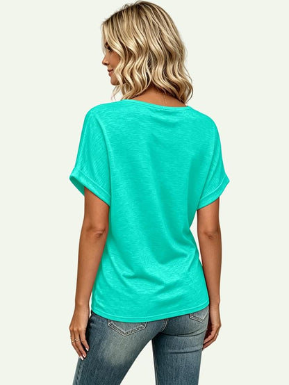 T Shirts Short Sleeve V Neck Tees Womens Tops Beach Vacation Fashion Clothes 2026 Casual Summer Spring Fall Outfits