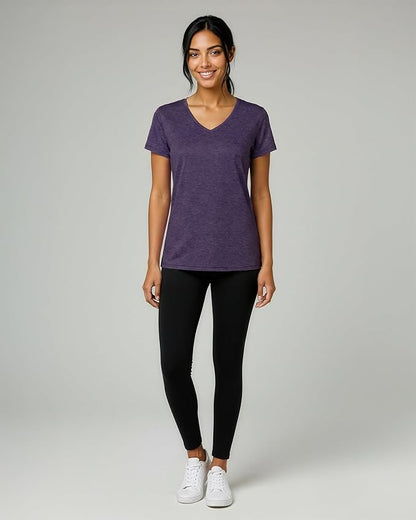 5 Pack Women's Dry Fit V Neck Workout Tops T Shirts Athletic Gym Yoga Tees | Available In Plus Size, Cooling Moisture-Wicking, Short Sleeve, Quick-Dry, Fitness, Stretch, Exercise, Running, Hiking