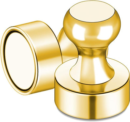 LOVIMAG Fridge Magnets 50Pcs, Magnet for Refrigerator Whiteboard, Gold | Small Strong Neodymium Metal Cute Push Pin for Classroom, Kitchen, Accessories Decorative, Office, Calendar