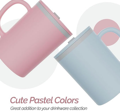 Copco Iconic Desk Mug 16 Oz - Light Blue/Pink, Set of 2