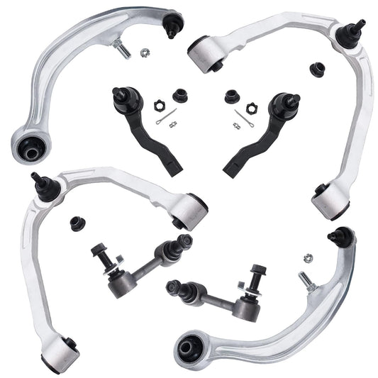 Detroit Axle - 8pc Front End Suspension Kit for 03-07 Infiniti G35, 03-09 Nissan 350Z, 4 Lower Rearward & Upper Control Arms 2 O