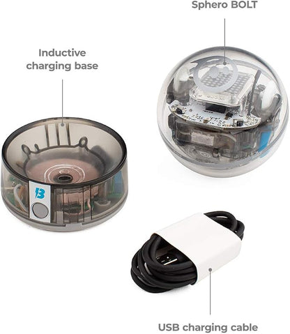 Sphero Bolt Coding Robot Ball, Ages 8+ | Beginner to Advanced Programming, Draw, Blocks, Javascript, or Python, Programmable Sensors & LED Matrix