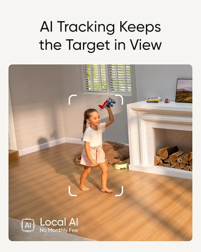 eufy Security 4K Indoor Cam S350, No Subscription, Dual Cameras, 8× Zoom, 360° Coverage, Works as a Pet Camera, Nanny/Senior/Baby Monitor, AI Auto-Tracking, Human/Pet/Cry Detection, 2.4/5 GHz Wi-Fi