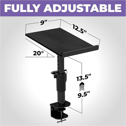 Liquid Stands Studio Monitor Stands - Music Studio Desktop Speaker Stand - 2 Pack 12x9 Clamp-on Adjustable Short or Tall Speaker Support for Music Booth Desk Audio Monitor Stand Mount with Tilt