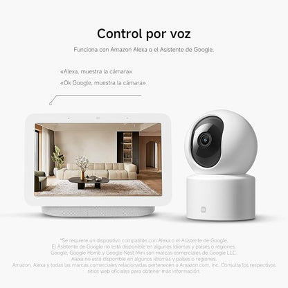 XIAOMI Smart Camera C201, 1080p Indoor Security Camera with Physical Lens Shielding, 360° Panoramic View, AI Human & Pet Detection, Full-Color Night Vision, Wi-Fi 6, Works with Google Assistant, 1pack