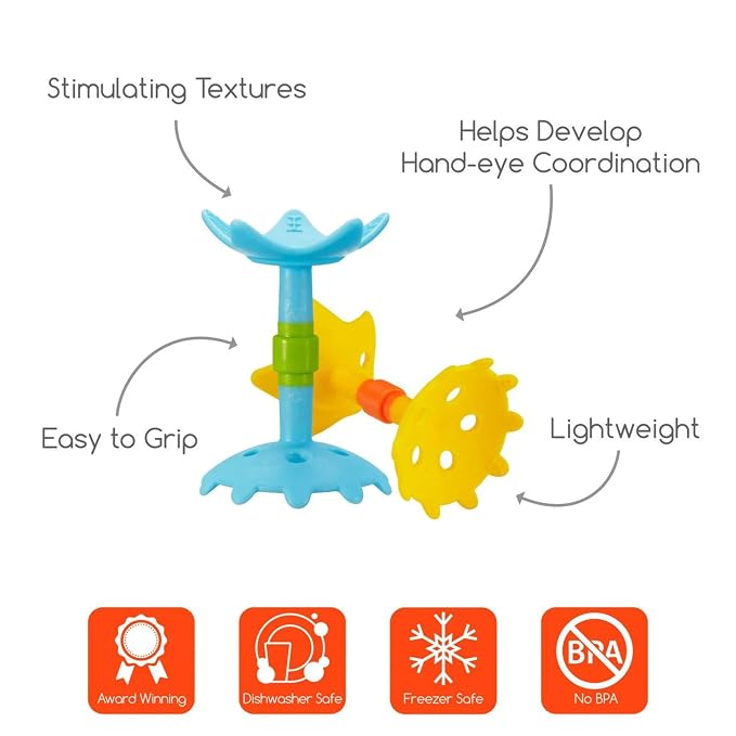 Innobaby Original Teethin' Smart EZ Grip Star Teether and Sensory Toy for Babies and Toddlers. BPA Free Teether