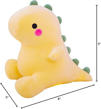 DUANMUL Plush Dinosaur Toy - 8in Stuffed Animal for Kids, Cute & Soft Dino Doll Gift (Yellow)