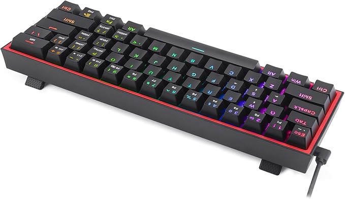Redragon K617 Wired 60% Compact Hot-Swap RGB Gaming Mechanical Keyboard | 61 Keys Design for More Room to Aim, Swap-Ready Socket for Mod, Vibrant 20-Mode Lighting Hype Vibing, Pro Software Supported