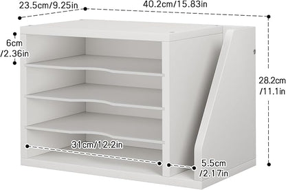 Creso hom Mail Sorter, File Organizer Desktop, Wood Desk Organizer with 3 Adjustable Shelves, Mail Holder for Office, Home, Letter Sorter File Holders for Envelopes, Mail Supplies Magazines, White | Mail Sorter, File Organizer Desktop, Mail Holder for ...