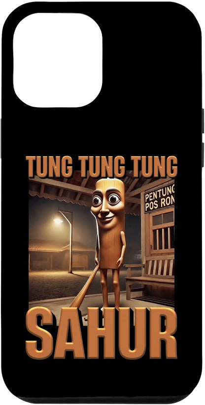 Internet Hilarious Meme AI Character Tung Tung Tung Sahur Case for iPhone 12 Pro Max