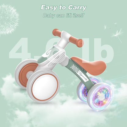 Colorful Lighting Baby Balance Bike Toys for 1 Year Old Boy Girl Gifts, 10-36 Month Toddler Balance Bike, No Pedal 4 Silence Wheels & Soft Seat First Bike, One Year Old Boy Girl Birthday Gifts.