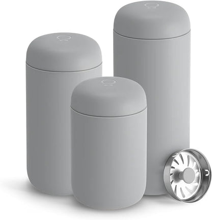 Fellow Carter Move Ceramic Lined Travel Coffee Mug 16 oz - Leak-Proof Lid | No Metallic Taste, Dishwasher Safe, Hot 12Hr Cold 24Hr, Stainless Steel Tumbler, BPA-Free, Fits Cup Holders, Matte Grey