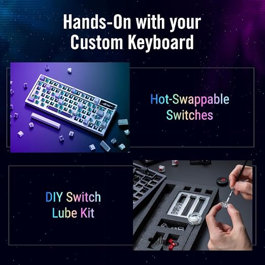 ASUS ROG Azoth Wireless Mechanical Gaming Keyboard – 75% TKL, Tri-Mode Connectivity, Hot Swappable Pre-lubed ROG NX Storm Clicky Switches, PBT Keycaps, RGB, OLED Display, PC/Mac Support - White