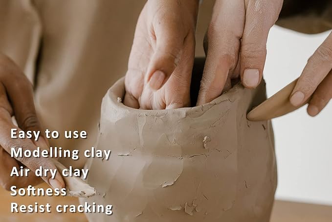 ReArt Air Dry Modeling Clay, for Sculpting, Wheel Throwing, Hand Building, All-Purpose Modeling Clay 10lbs for Sculpting (Terracotta)